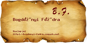 Bogdányi Fédra névjegykártya